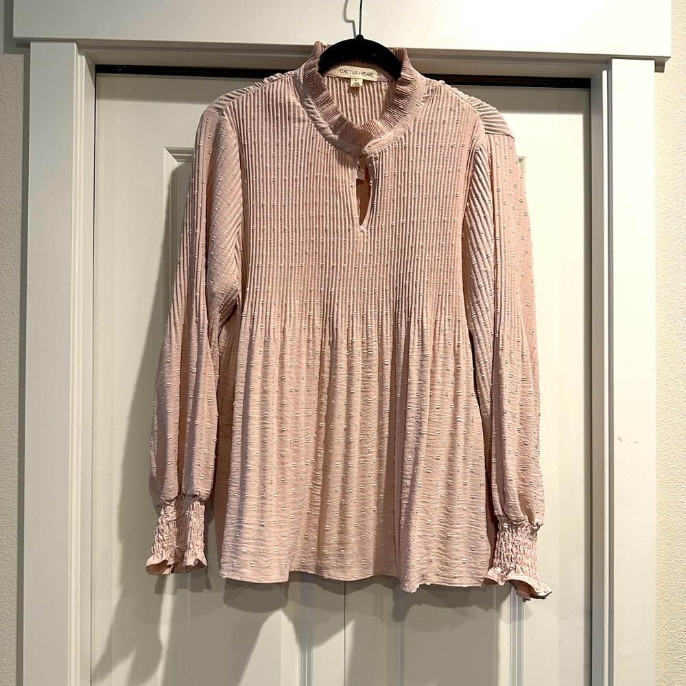 Pink Pleated Women's Top